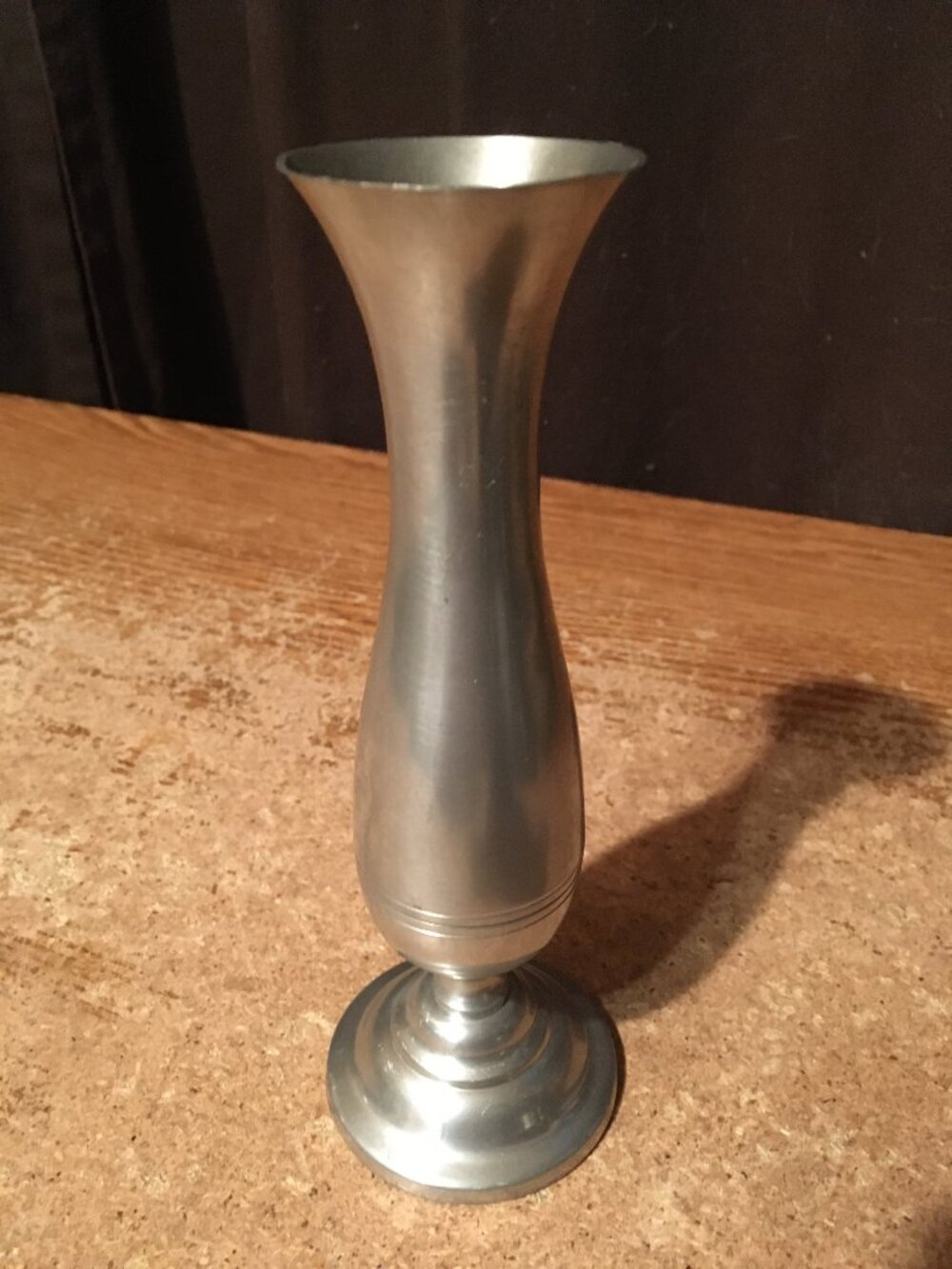 VINTAGE STIEFF PEWTER BUD VASE P 131 7.25"
